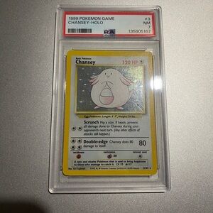 Pokemon Chansey Holo Card with Yellow Border